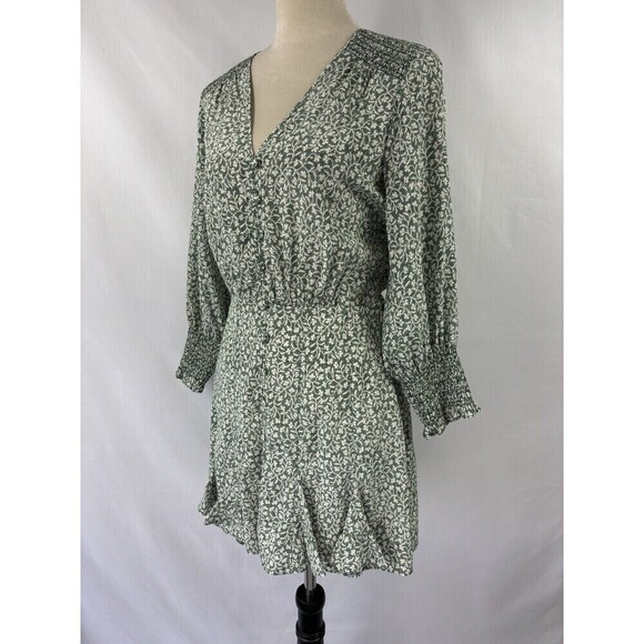 Veronica Beard Desio Mini Dress Green Cream Floral Print 2 - Picture 3 of 12